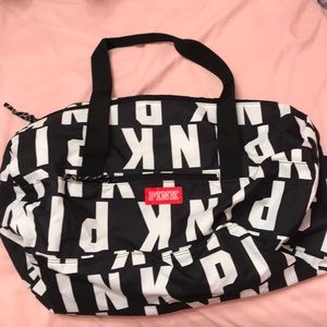 Pink duffle bag